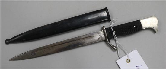 A World War II miniature German bayonet